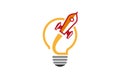 Creative Lamp Rocket Logo Royalty Free Stock Photo