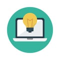 Creative laptop vector flat color icon