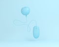 Creative layout of apple with computer mouse painted in blue on Royalty Free Stock Photo