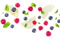 Creative layout with fresh berries Royalty Free Stock Photo