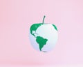 Creative layout made of apple in the form of earth globe. minima Royalty Free Stock Photo