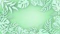 Creative layout made of flowers and leaves on Green color Background - 3d rendering