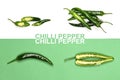 Creative layout made of green chili pepper. High resolution photo