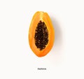 Creative layout made of papaya fruit. Flat lay. Food concept.