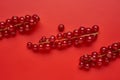 Red currant on red background Royalty Free Stock Photo