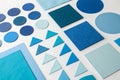 Blue paper shapes layout Royalty Free Stock Photo