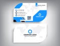 Creative leaf business card vector design template. Double-sided modern and simple visiting card. Business card mockup