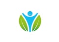 Creative Leaf Happy Person Body Logo