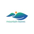 Creative leaf logo illustration mountain nature design color vector template Royalty Free Stock Photo