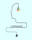 Creative learning concept with lightbulb