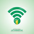 creative Lefthanders Day ads design. International Lefthanders Day, International Lefthanders Day greeting card, August 13, vector Royalty Free Stock Photo