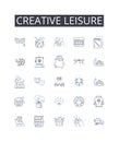 Creative leisure line icons collection. Productive pastime, Artistic hobby, Innovative diversion, Imaginative recreation