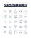 Creative leisure line icons collection. Productive pastime, Artistic hobby, Innovative diversion, Imaginative recreation