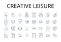 Creative leisure line icons collection. Productive pastime, Artistic hobby, Innovative diversion, Imaginative recreation