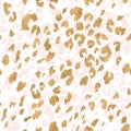 Creative leopard rosettes background in gold foil pastel pink colors