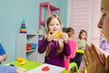 creative lesson with use plasticine for preschoolers Royalty Free Stock Photo