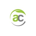 Creative letter AC with circle green leaf logo Royalty Free Stock Photo