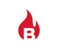 Creative letter b and fire logo vector icon symbol Royalty Free Stock Photo