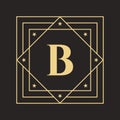 Creative Letter B Logo with Elegant and Stylish Luxury Concept. Initial B Letter Luxurious Logo Template Royalty Free Stock Photo