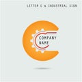 Creative letter C icon abstract logo design vector template with