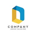Creative letter d colorful isometric logo Royalty Free Stock Photo