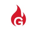 Creative letter g and fire logo vector icon symbol illustration Royalty Free Stock Photo