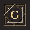 Creative Letter G Logo with Elegant and Stylish Luxury Concept. Initial G Letter Luxurious Logo Template Royalty Free Stock Photo