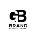 Creative Letter GB logo design black and white