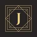 Creative Letter J Logo with Elegant and Stylish Luxury Concept. Initial J Letter Luxurious Logo Template Royalty Free Stock Photo