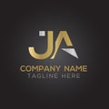 Creative letter JA Logo Design Vector Template. Initial Linked Letter JA Logo Design