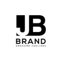 Creative Letter JB logo design black and white Royalty Free Stock Photo