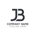 Creative letter JB Logo Design Vector Template. Initial Linked Letter JB Logo Design