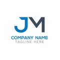 Creative letter JM Logo Design Vector Template. Initial Linked Letter JM Logo Design