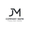 Creative letter JM Logo Design Vector Template. Initial Linked Letter JM Logo Design