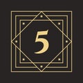 Creative Letter 5 Logo with Elegant and Stylish Luxury Concept. Initial 5 Letter Luxurious Logo Template Royalty Free Stock Photo