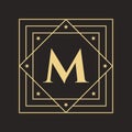 Creative Letter M Logo with Elegant and Stylish Luxury Concept. Initial M Letter Luxurious Logo Template Royalty Free Stock Photo