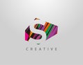 Creative Letter S Logo. Abstract S letter design, made of various Strips shapes in color