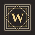 Creative Letter W Logo with Elegant and Stylish Luxury Concept. Initial W Letter Luxurious Logo Template Royalty Free Stock Photo