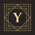 Creative Letter Y Logo with Elegant and Stylish Luxury Concept. Initial Y Letter Luxurious Logo Template Royalty Free Stock Photo
