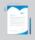 Creative Letterhead template vector, minimalist style, printing design, business advertisement layout, Blue graphic background