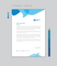 Creative Letterhead template vector, minimalist style, printing design, business advertisement layout, Blue graphic background