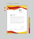 Creative Letterhead template vector, minimalist style, printing design, business advertisement layout, Red yellow background Royalty Free Stock Photo