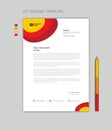 Creative Letterhead template vector, minimalist style, printing design, business advertisement layout, Red yellow background Royalty Free Stock Photo