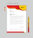 Creative Letterhead template vector, minimalist style, printing design, business advertisement layout, Red yellow background Royalty Free Stock Photo