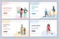 Creative life landing page set vector template