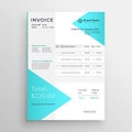 Creative light blue invoice template design Royalty Free Stock Photo
