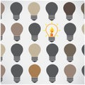 Creative light bulb background ,difference concept Royalty Free Stock Photo
