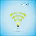 Creative light bulb concept and wifi sign.