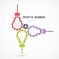 Creative light bulb and gear abstract vector design banner Royalty Free Stock Photo