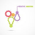 Creative light bulb and gear abstract vector design Royalty Free Stock Photo